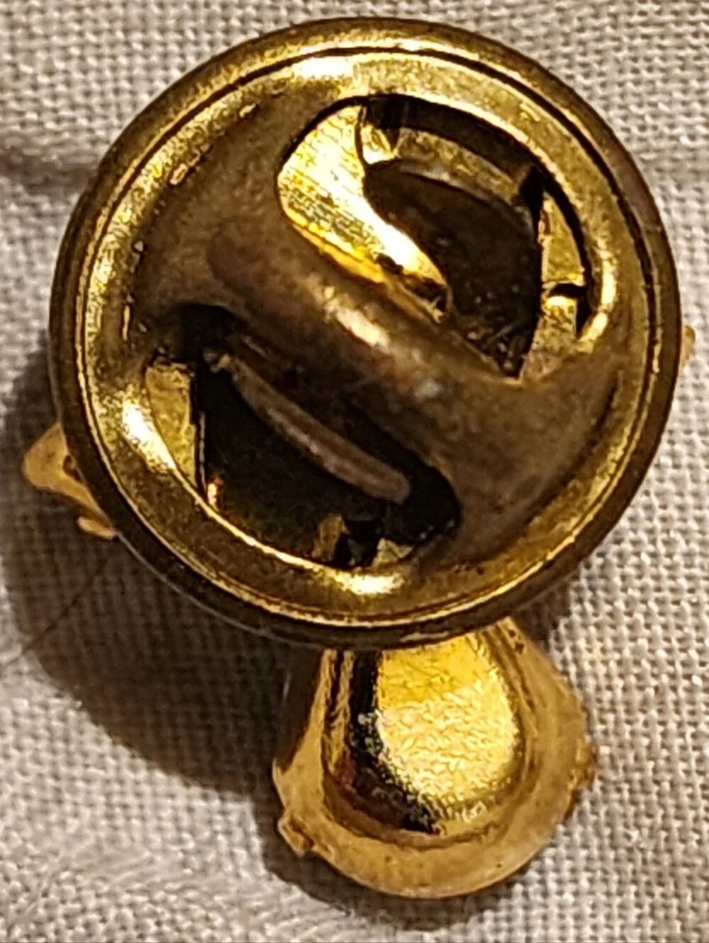 Vintage Gold Tone Faux Gem Rhinestone Small Angel Lapel Tie Pin